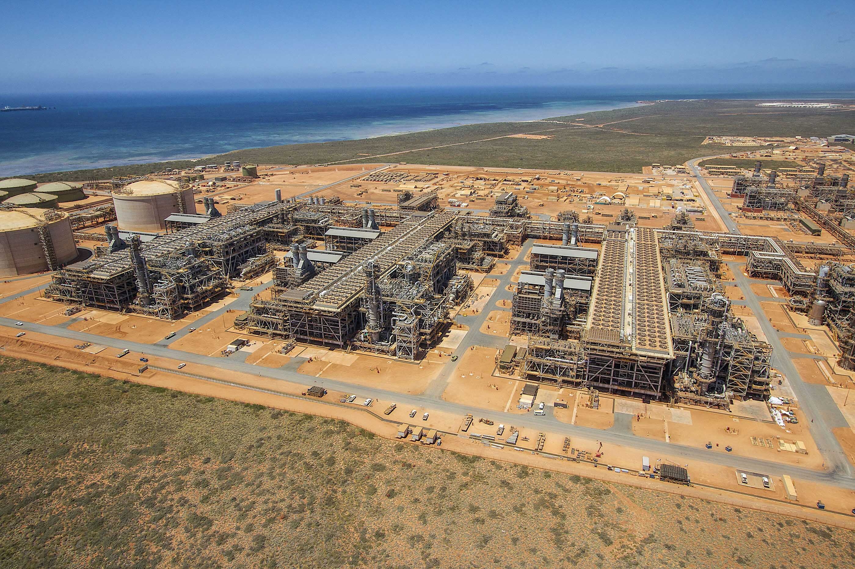 Project gorgon lng trains large